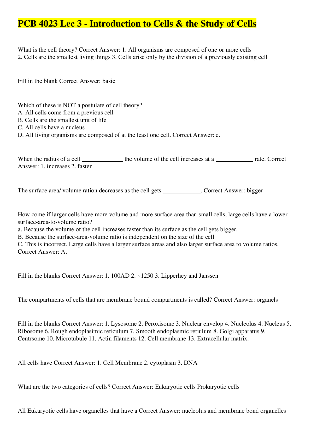 Preview of PCB 4023 Lec 3 - Introduction to Cells & the Study of Cells
